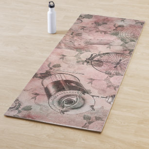 Romantic Steampunk   Antique Vintage Ephemera Yoga Mat