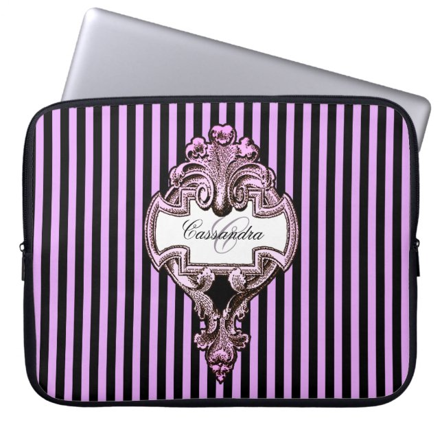 Romantic Steampunk Goth Personalised Laptop Sleeve (Front)