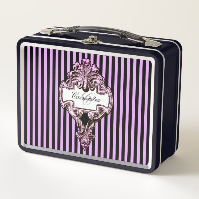 Romantic Steampunk Goth Personalised Metal Lunch Box (Front)