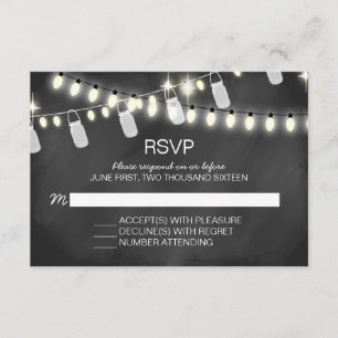 Romantic String Lights RSVP Cards