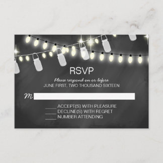 Romantic String Lights RSVP Cards