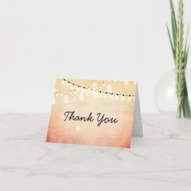 Romantic String of Lights Thank You Note (Front)
