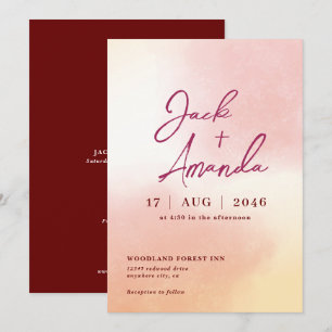 Romantic stunning Watercolor wedding invitations