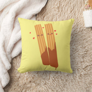 Romantic Sugary Spanish Churros With Chocolate Cushion