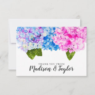 Romantic Summer Flowers Watercolor Illustration Thank You Card