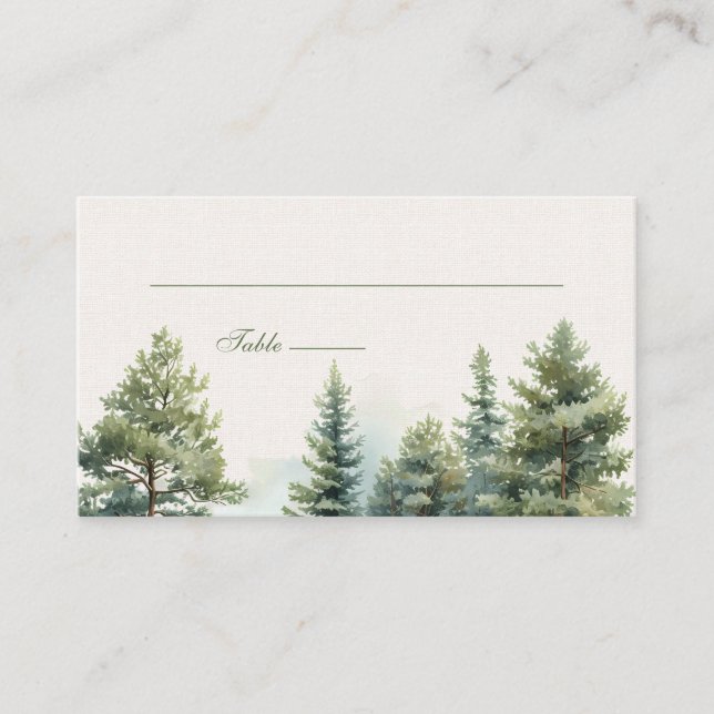 Romantic summer forest Wedding Place Card (Front)