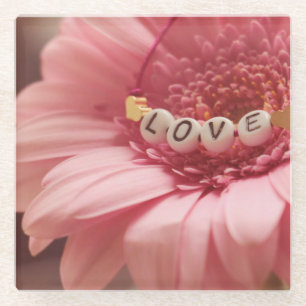 Romantic Sunflower Glass Coaster