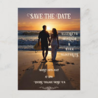 Romantic Sunset Beach Scene with Tropical Elegance