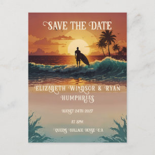 Romantic Sunset Beach Scene with Tropical Elegance Postcard