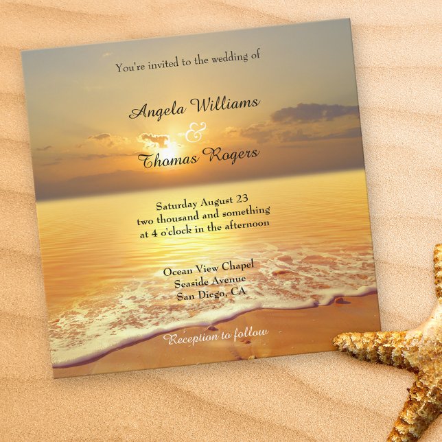 Romantic Sunset Beach Wedding Invitation (Creator Uploaded)