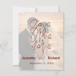 Romantic Sunset Beach Wedding Save the Date