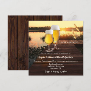 Romantic Sunset Beer Wedding Invitation