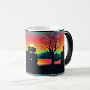 Romantic Sunset – Couple Silhouette Magic Mug