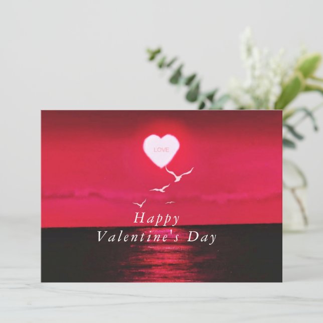Romantic Sunset Love Valentine's Day Card (Standing Front)
