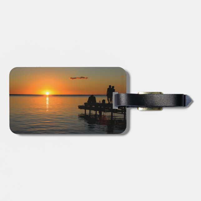 Romantic sunset luggage tag (Back Horizontal)