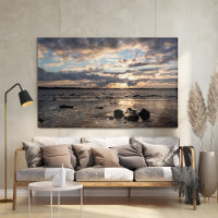 Romantic sunset over the Baltic Sea beach fine art
