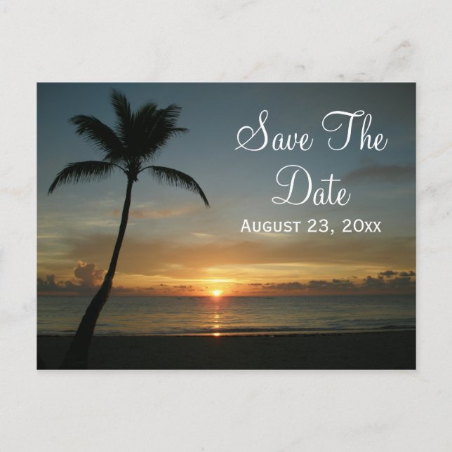 Romantic Sunset Save the Date Wedding Card (Front)