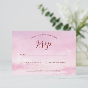 Romantic sunset watercolor wedding invitation rsvp