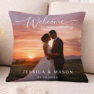 Romantic Sunset Wedding Gift Cushion