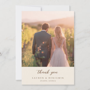 Romantic Sunset Wedding Thank You Card