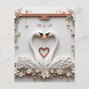 🤍 Romantic Swan Couple Floral Wedding Theme 🤍 Flyer