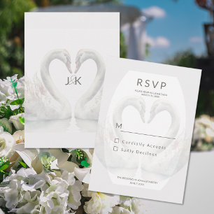 Romantic Swan Wedding RSVP Response Card