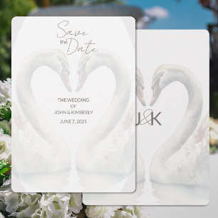 Romantic Swan Wedding Save the Date Card
