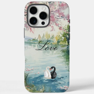 Romantic Swans Lake Love iPhone 16 Pro Max Case