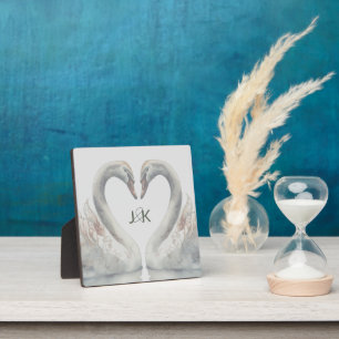 Romantic Swans Monogram Plaque