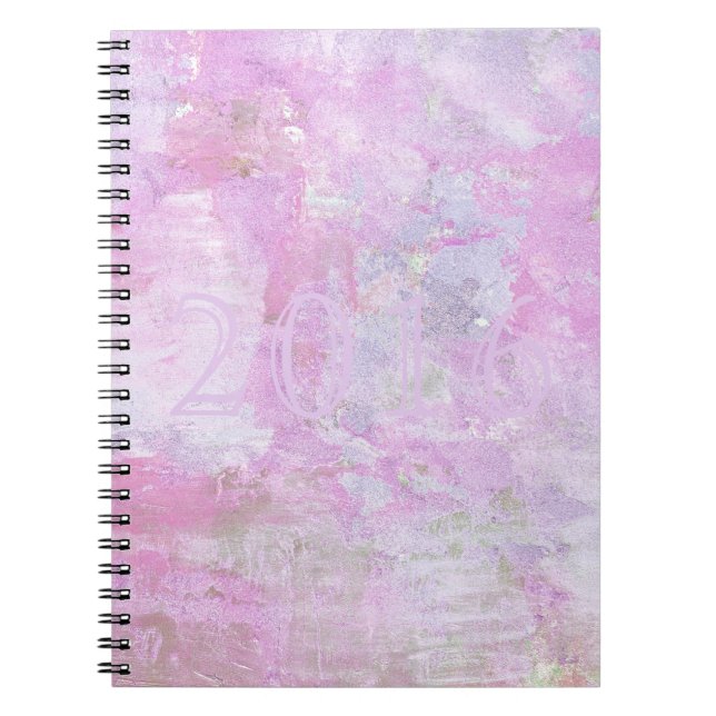 Romantic Sweet Happy New Year 2016 Soft Pink Notebook (Front)