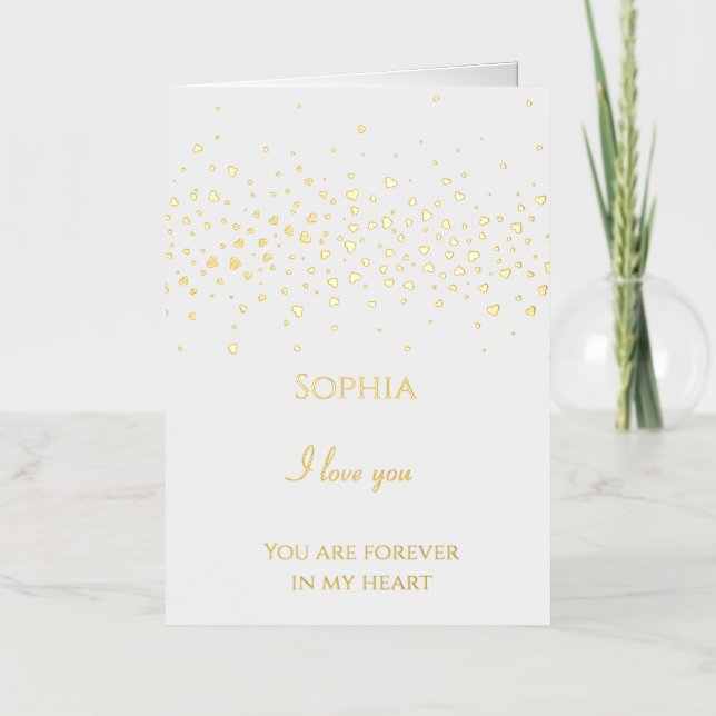 Romantic Sweet Hearts Foil Greeting Card (Front)