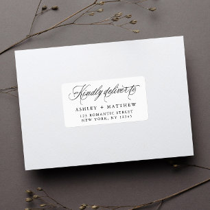 Romantic Swirly Calligraphy Return Address Label
