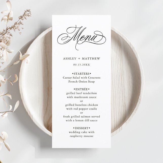 Romantic Swirly Calligraphy Wedding Menu (Creator Uploaded)