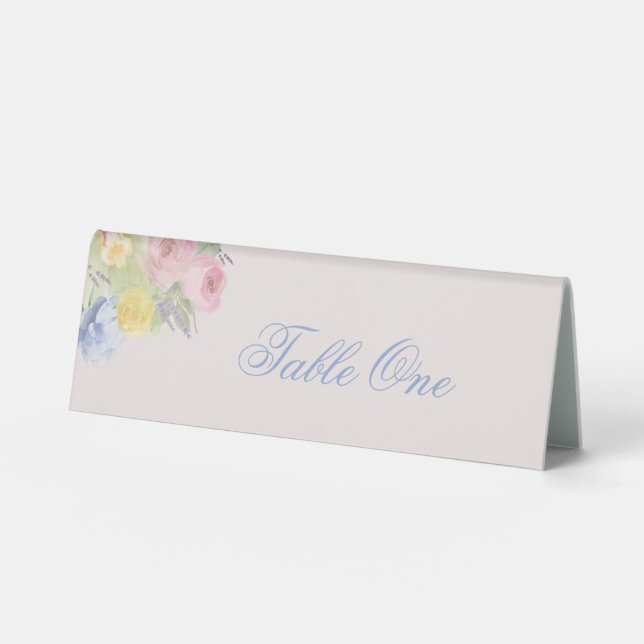 Romantic Table Number Tent Plastic (Front)