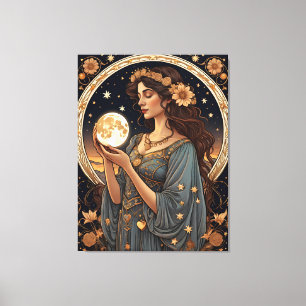 romantic tarot woman canvas print