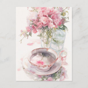 Romantic Tea talk Postcard