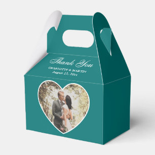 Romantic Teal Wedding Photo Favour Box