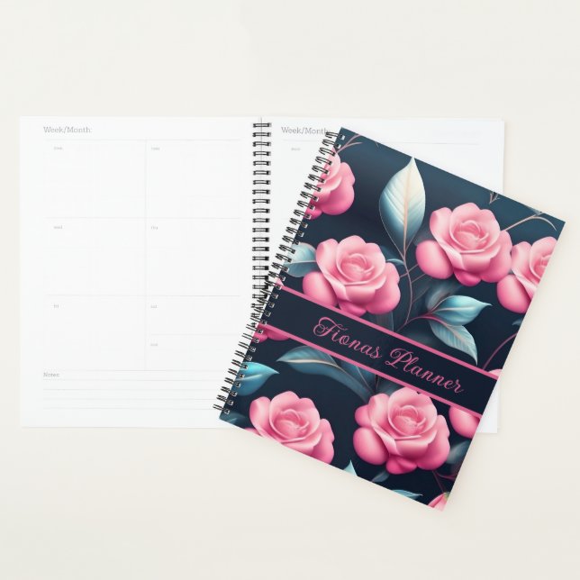 romantic, tender pink roses planner (Display)