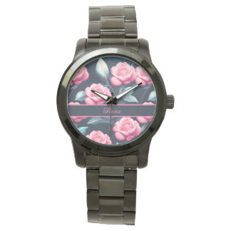 romantic, tender pink roses watch