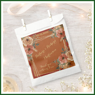 Romantic Terracotta Floral Watercolor Favour Bags