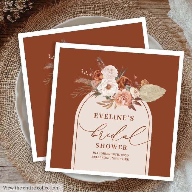 Romantic terracotta pampas boho bridal napkins (Romantic terracotta pampas boho bridal napkins

)