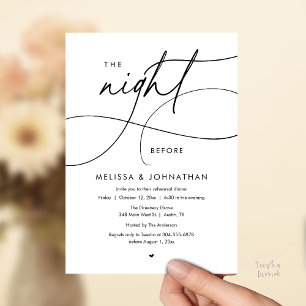 Romantic The Night Before Wedding Rehearsal Dinner Invitation