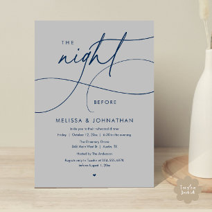 Romantic The Night Before Wedding Rehearsal Dinner Invitation