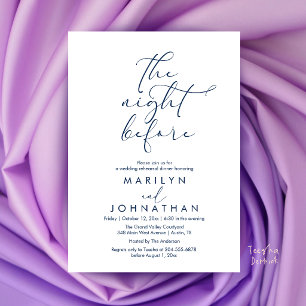 Romantic The Night Before Wedding Rehearsal Dinner Invitation