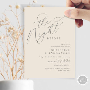 Romantic The Night Before Wedding Rehearsal Dinner Invitation