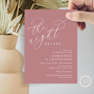 Romantic The Night Before Wedding Rehearsal Dinner Invitation