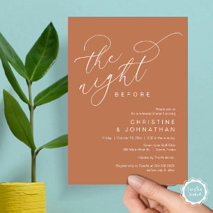 Romantic The Night Before Wedding Rehearsal Dinner Invitation