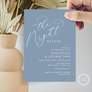 Romantic The Night Before Wedding Rehearsal Dinner Invitation