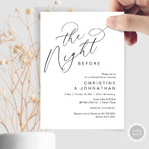 Romantic The Night Before Wedding Rehearsal Dinner Invitation
