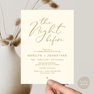 Romantic The Night Before Wedding Rehearsal Dinner Invitation